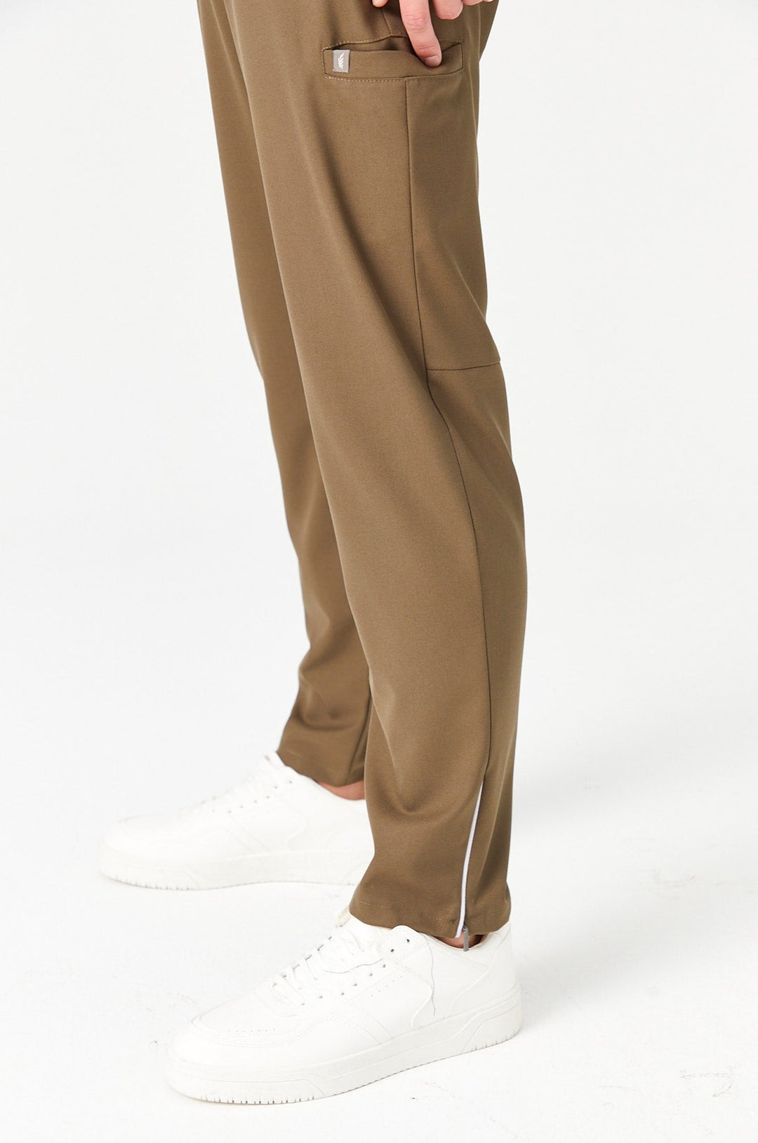 02 Erkek Fermuarlı Paça Scrub Alt -Haki Yeşil