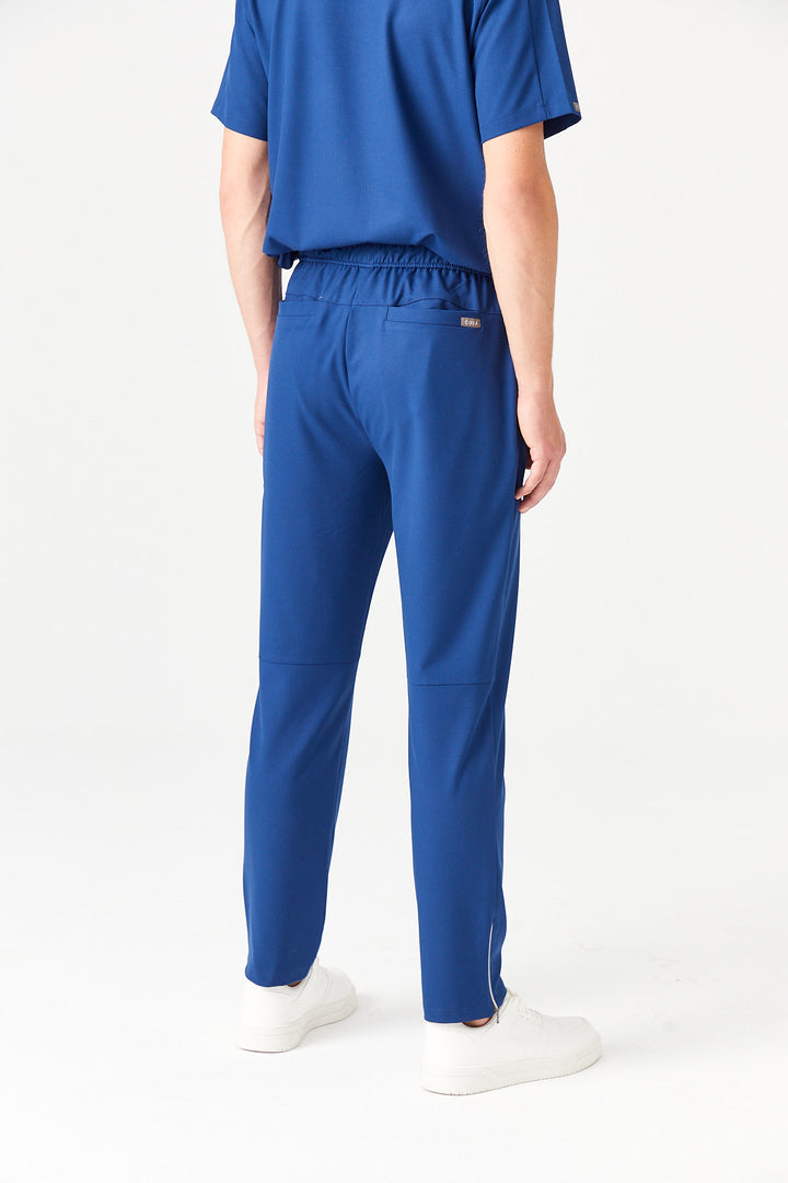 02 Erkek Fermuarlı Paça Scrub Alt -Gece Mavi