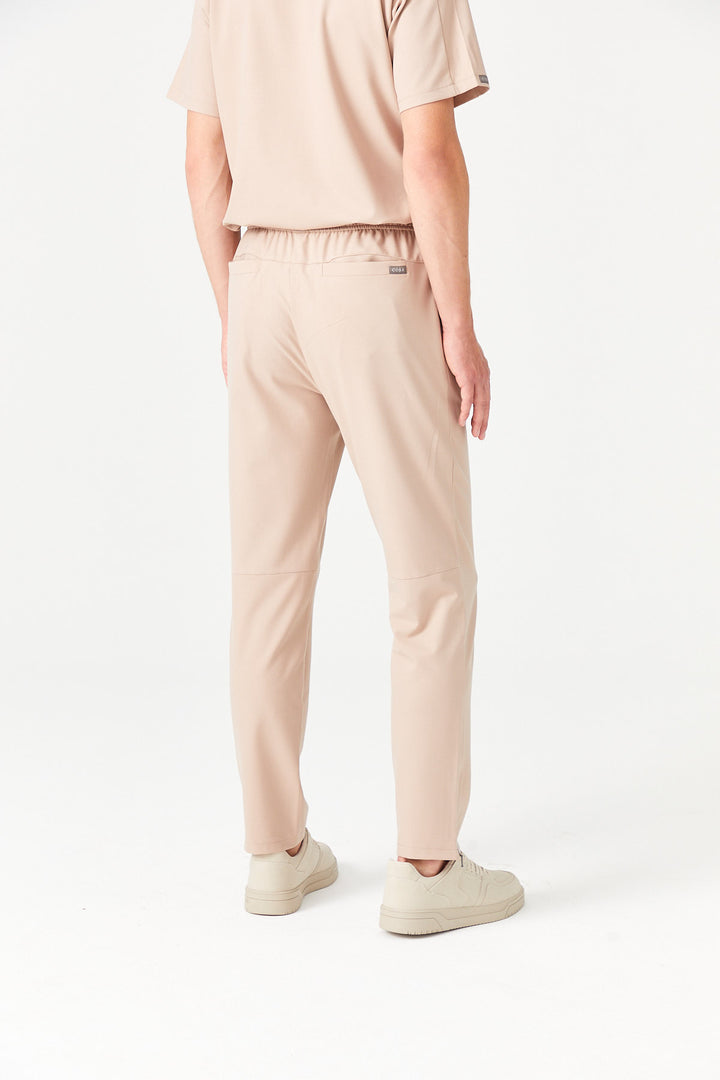 02 Erkek Fermuarlı Paça Scrub Alt -Bej