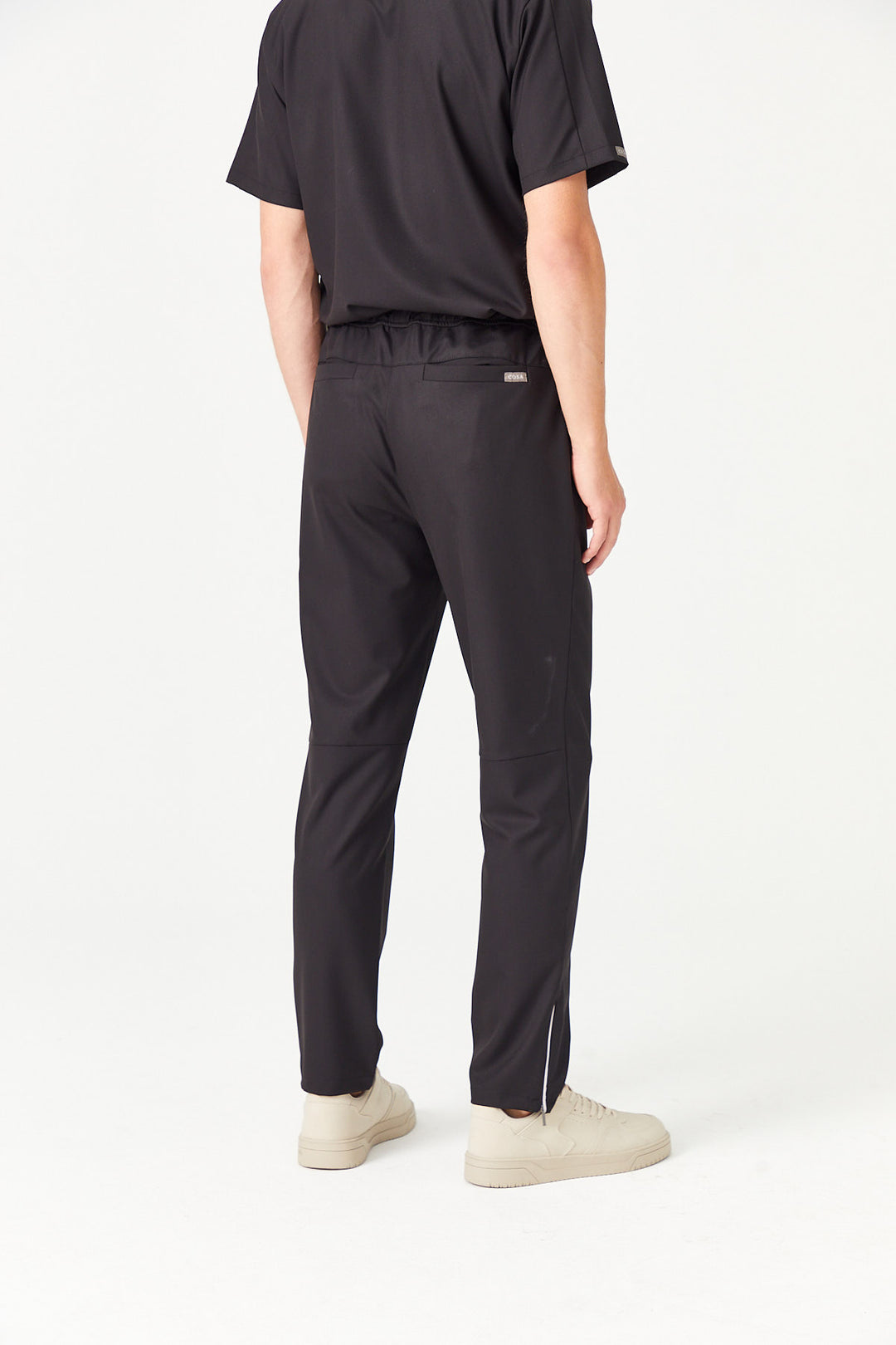 02 Erkek Fermuarlı Paça Scrub Alt -Siyah