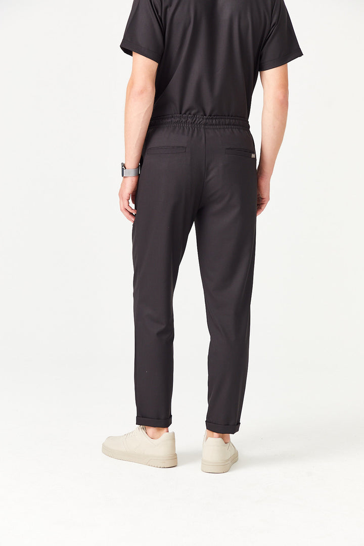 03 Erkek Duble Paça Scrub Alt - Siyah