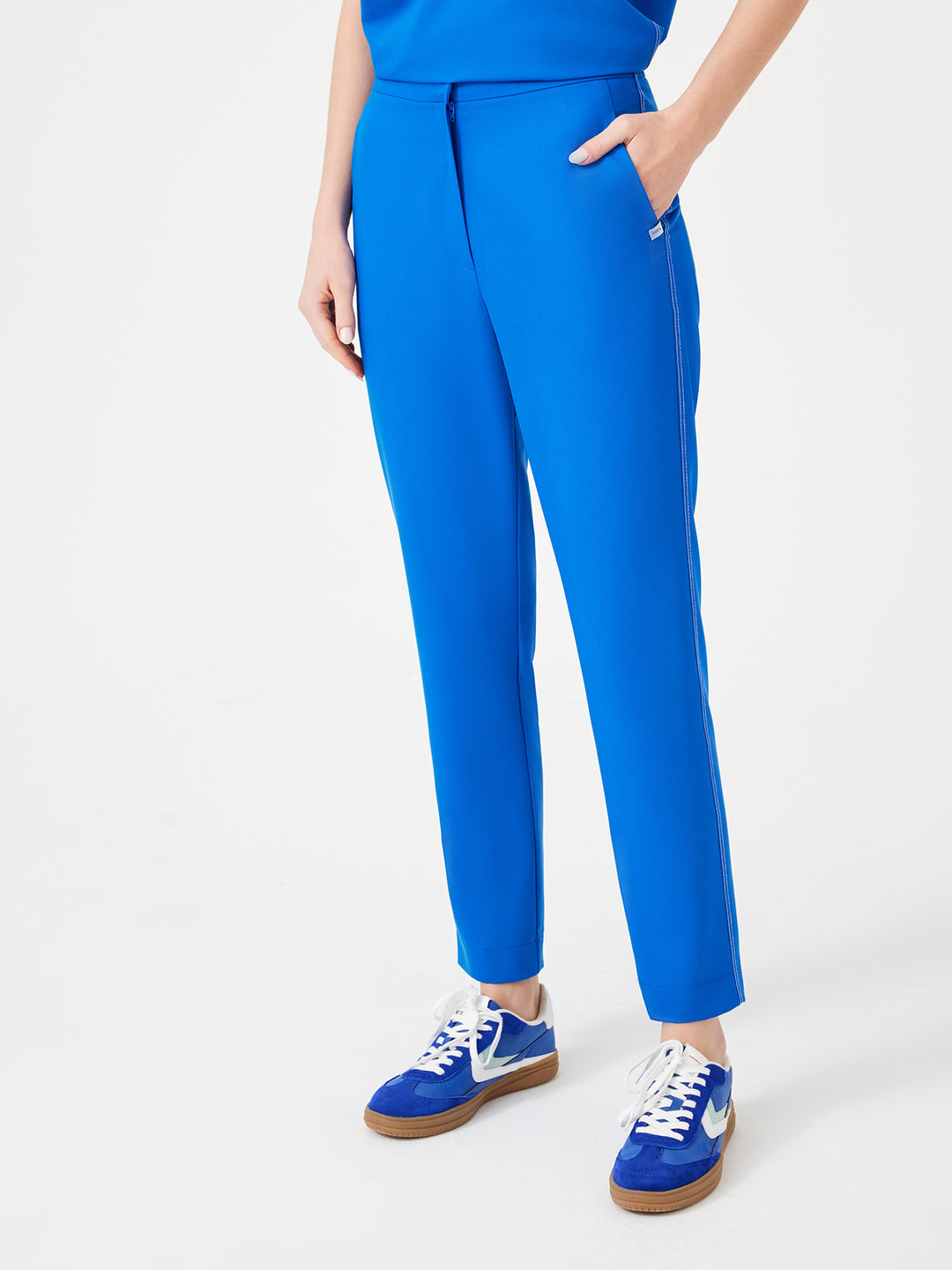Cosa Fortius® Kadın Kontrast Dikişli Pantolon - Royal Mavi
