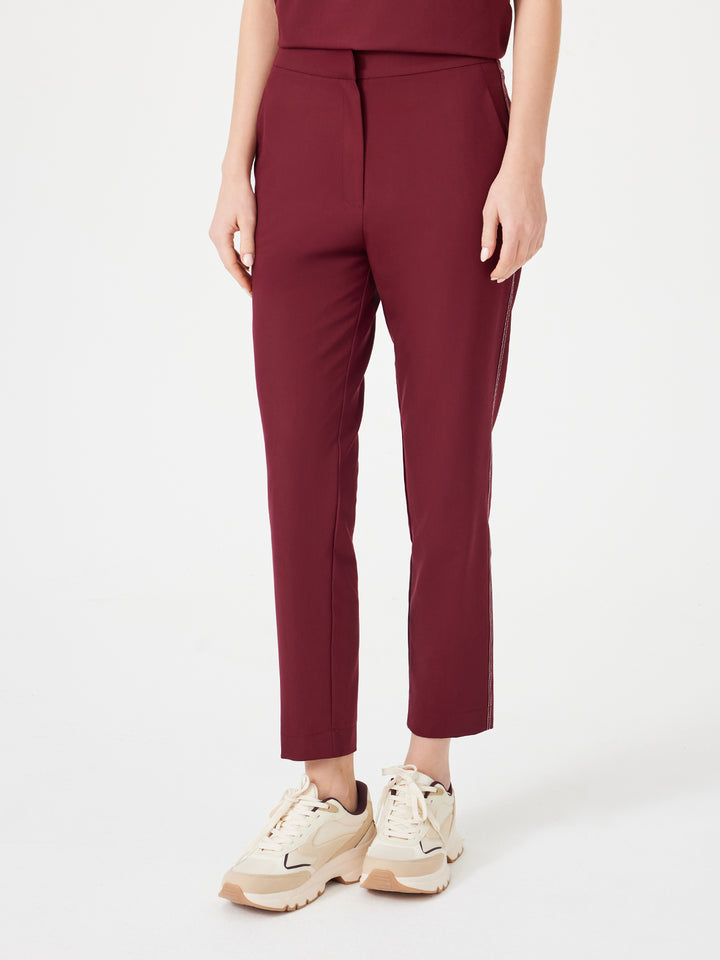 Cosa Fortius® Kadın Kontrast Dikişli Pantolon - Bordo