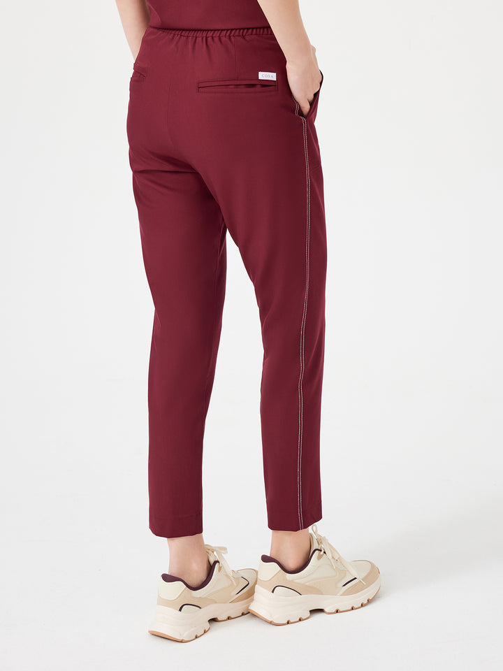 Cosa Fortius® Kadın Kontrast Dikişli Pantolon - Bordo