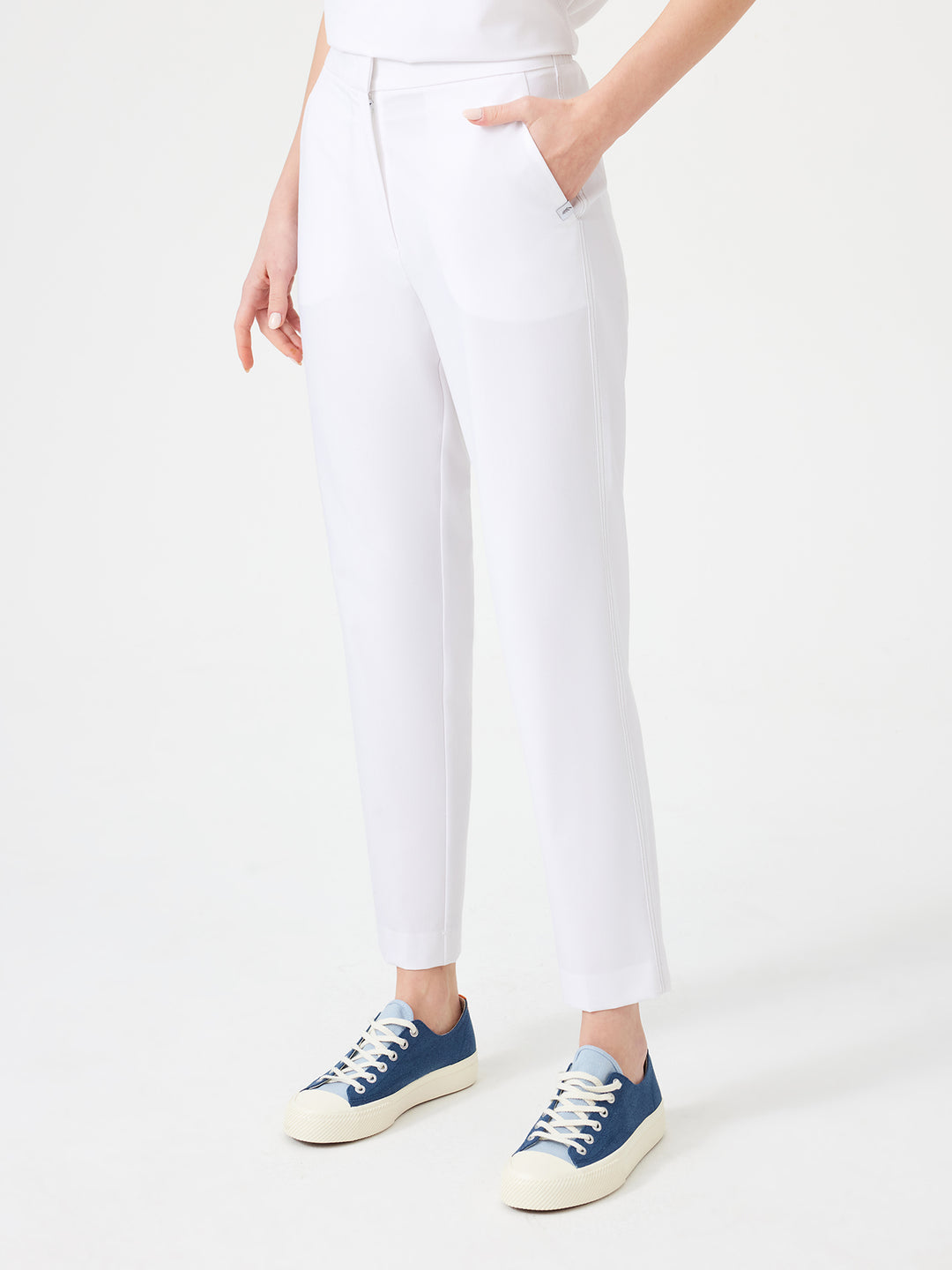 Cosa Fortius® Kadın Kontrast Dikişli Pantolon - Beyaz