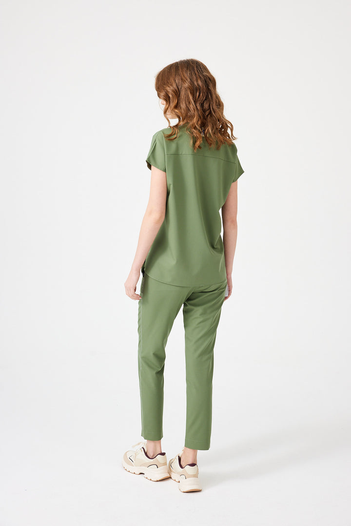 Cosa Fortius® Kadın Kontrast Dikişli Pantolon- Çağla Yeşili