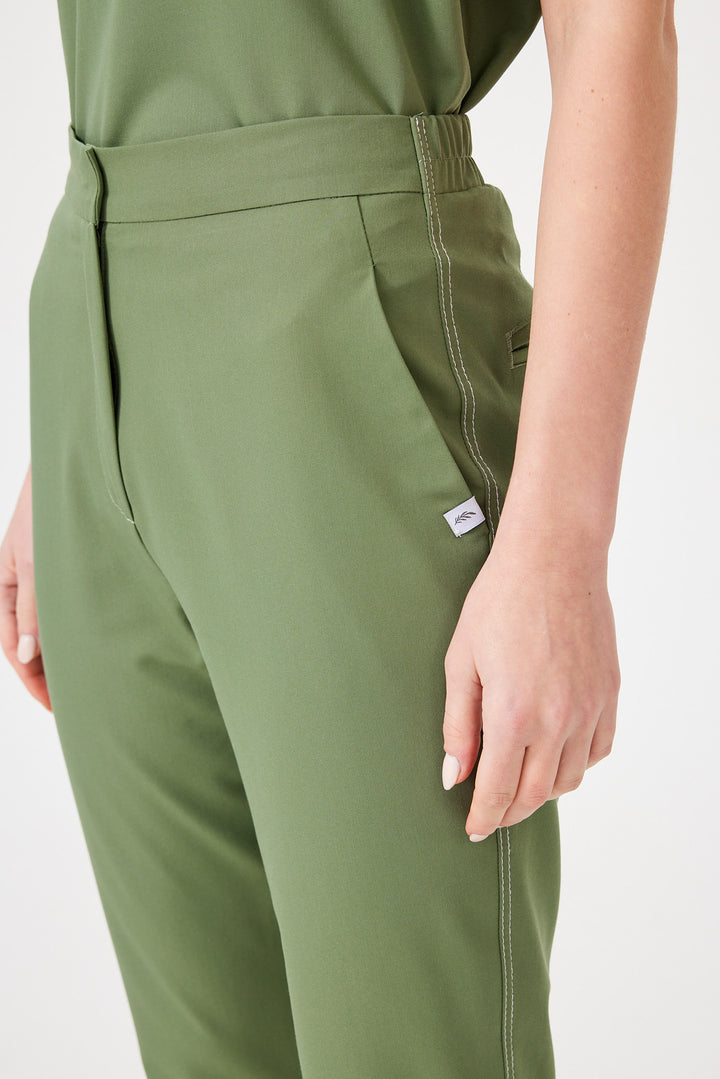 Cosa Fortius® Kadın Kontrast Dikişli Pantolon- Çağla Yeşili