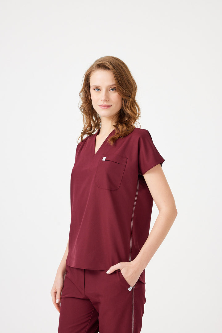 Cosa Fortius® Kadın V Yaka Üst - Bordo
