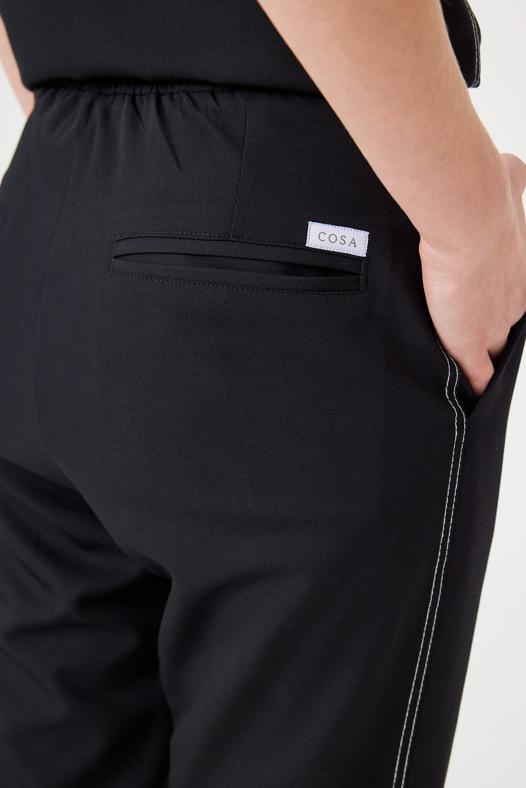 Cosa Fortius® Kadın Kontrast Dikişli Pantolon - Siyah