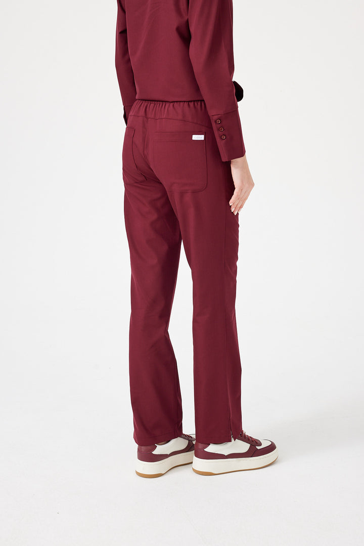 Cosa Citius® Kadın Straight Fit Pantolon - Bordo