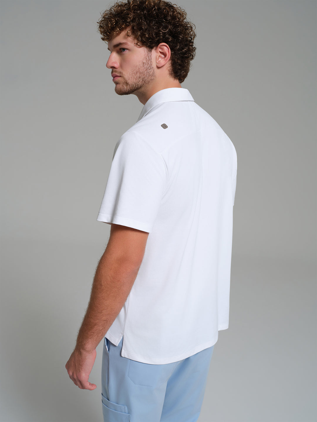 Cosa Move® Erkek Lycra Piqué Polo Yaka Üst - Beyaz