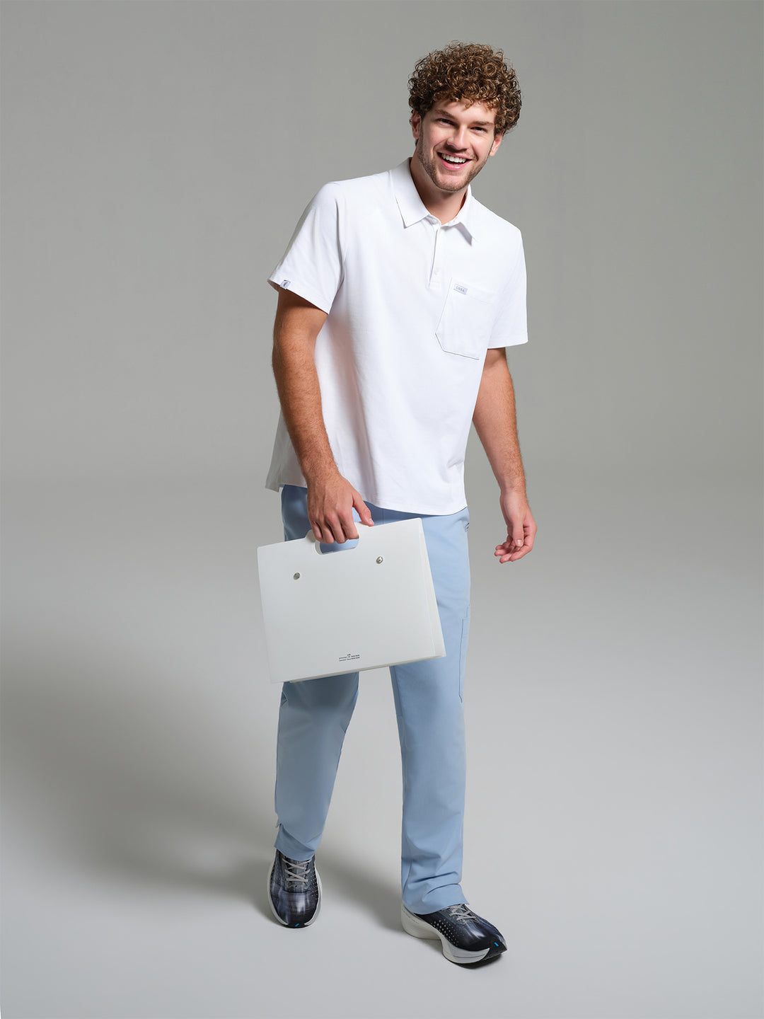 Cosa Move® Erkek Lycra Piqué Polo Yaka Üst - Beyaz