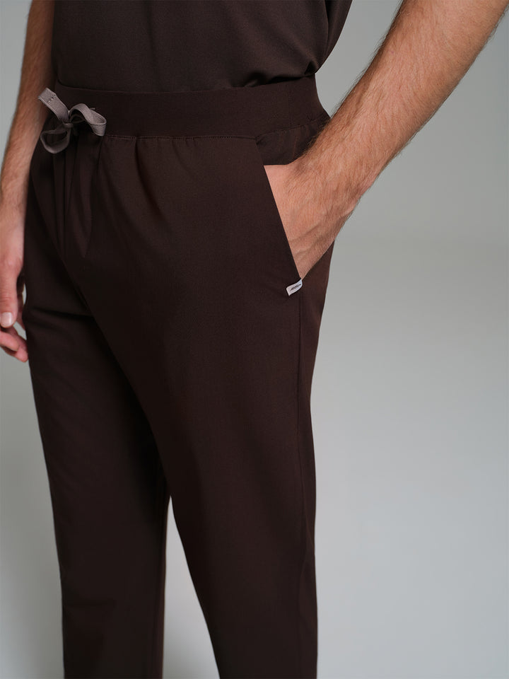 Cosa Move® Erkek Ribana Bel Teknik Kumaş Pantolon - Kahverengi