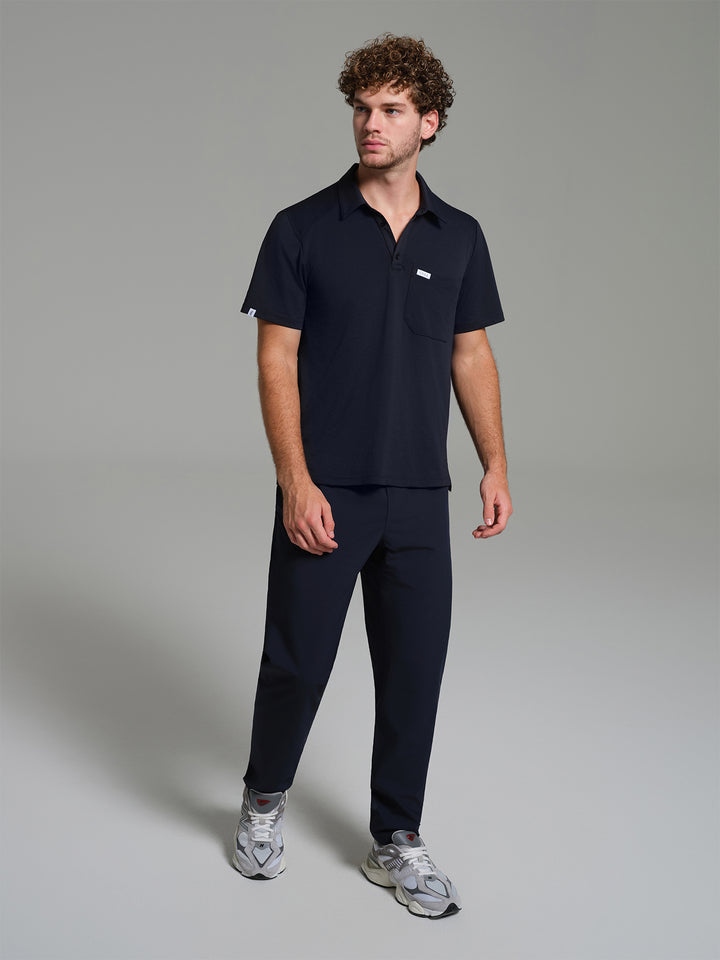 Cosa Move® Erkek Lycra Piqué Polo Yaka Üst - Lacivert