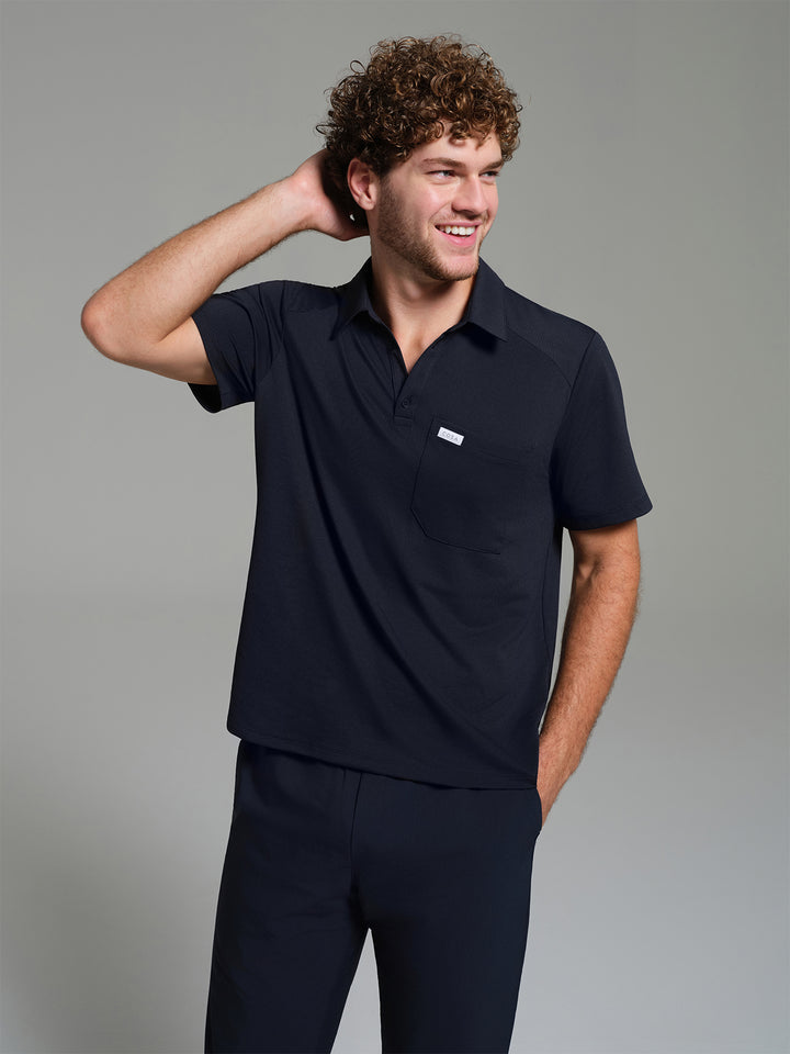 Cosa Move® Erkek Lycra Piqué Polo Yaka Üst - Lacivert