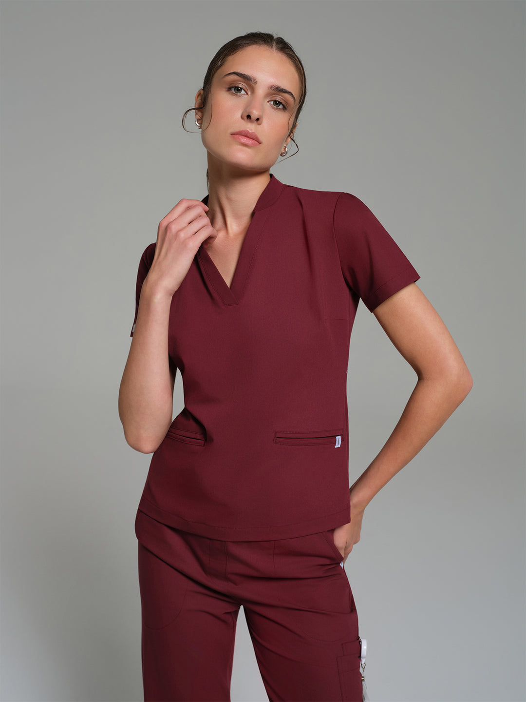 Cosa Lena® Kadın V Hakim Yaka Üst - Bordo