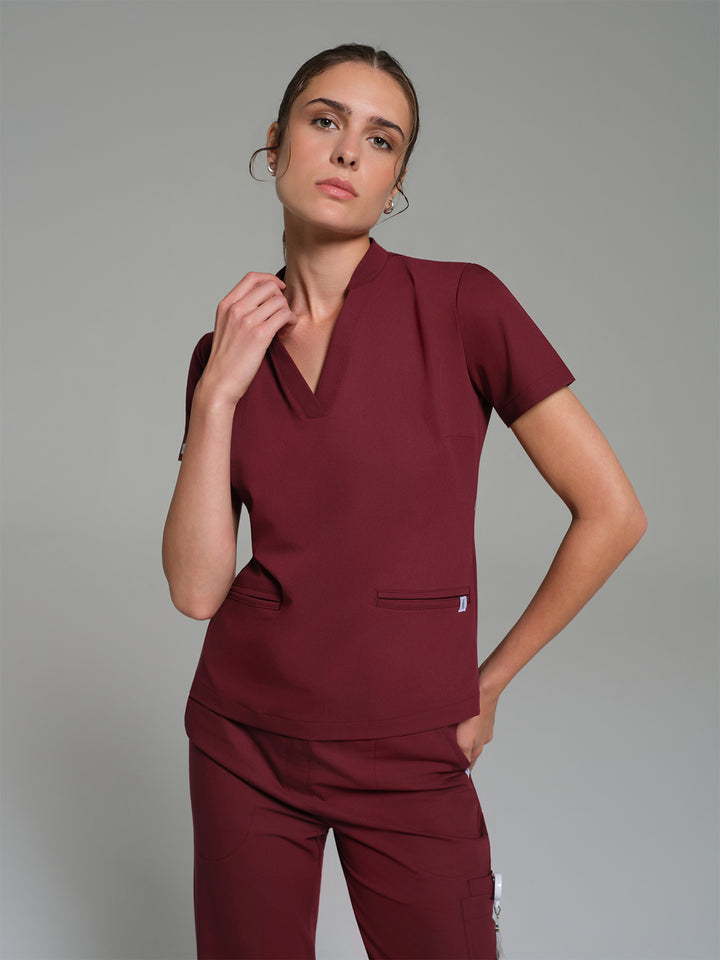 Cosa Lena® Kadın V Hakim Yaka Üst - Bordo