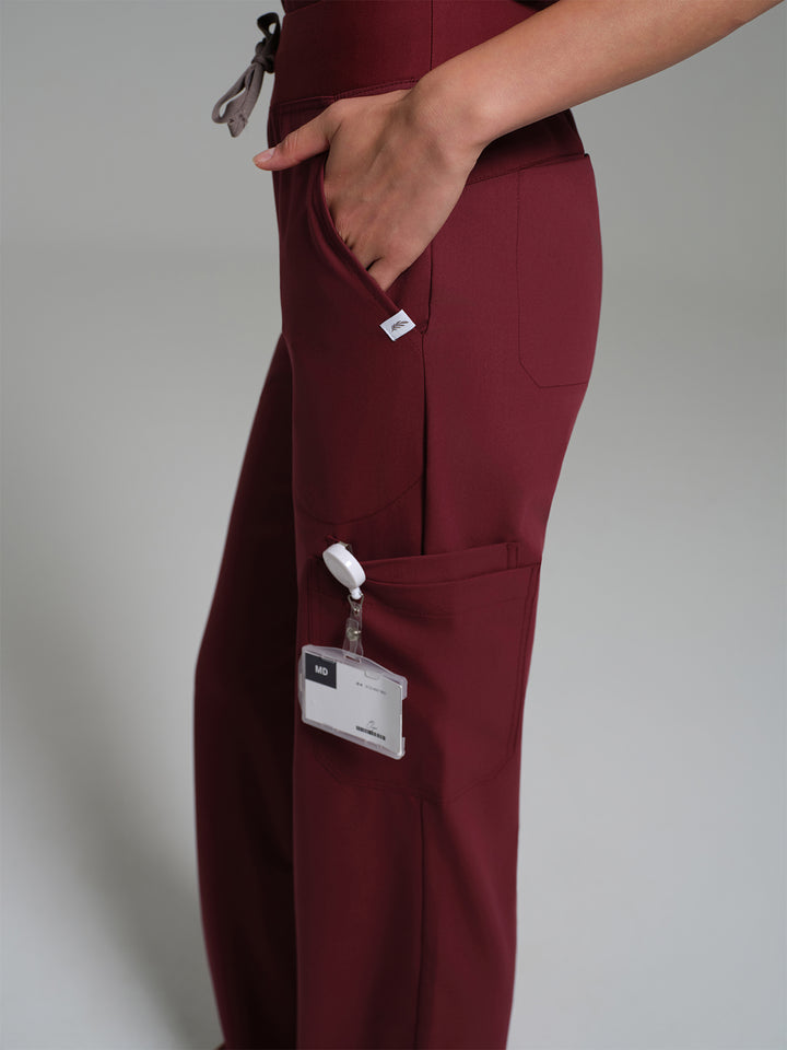 Cosa Lena® Kadın Wide Leg Pantolon - Bordo