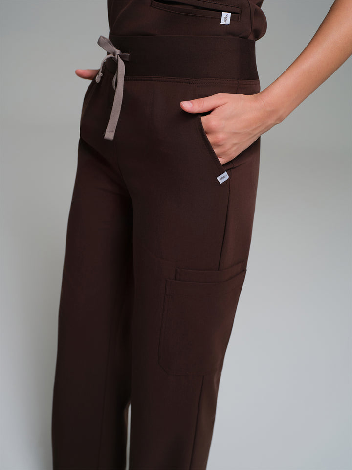 Cosa Lena® Kadın Wide Leg Pantolon - Kahverengi