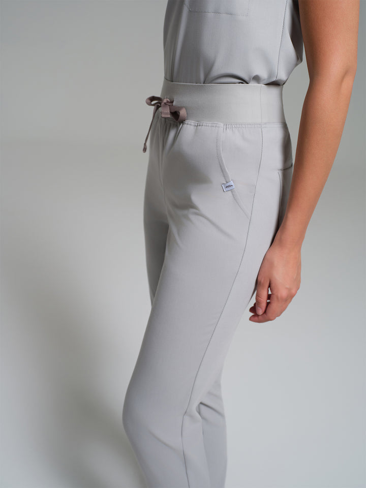 Cosa Etna®  Kadın Ribana Paça Pantolon - Açık Gri
