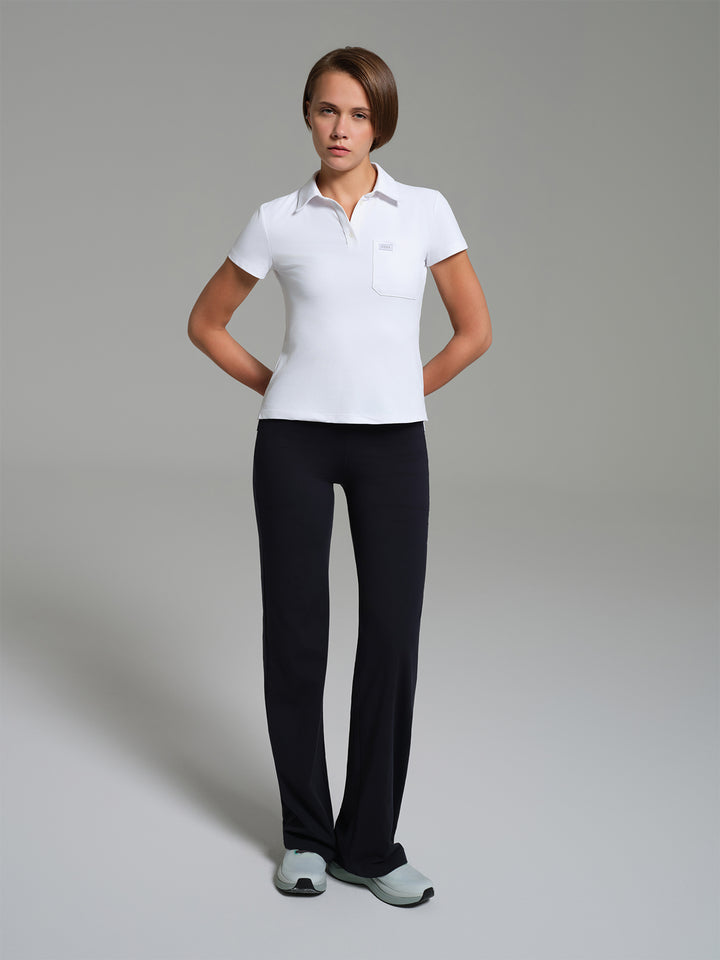 Cosa Move® Kadın Lycra Piqué Polo Yaka Üst - Beyaz