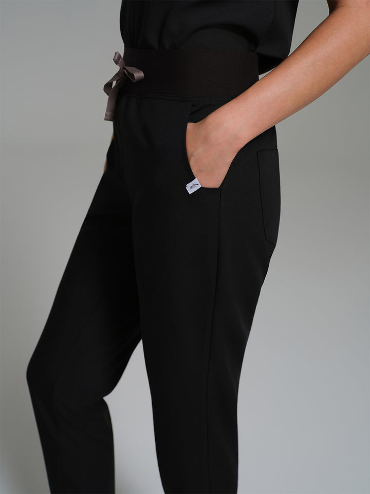 Cosa Etna®  Kadın Ribana Paça Pantolon - Siyah