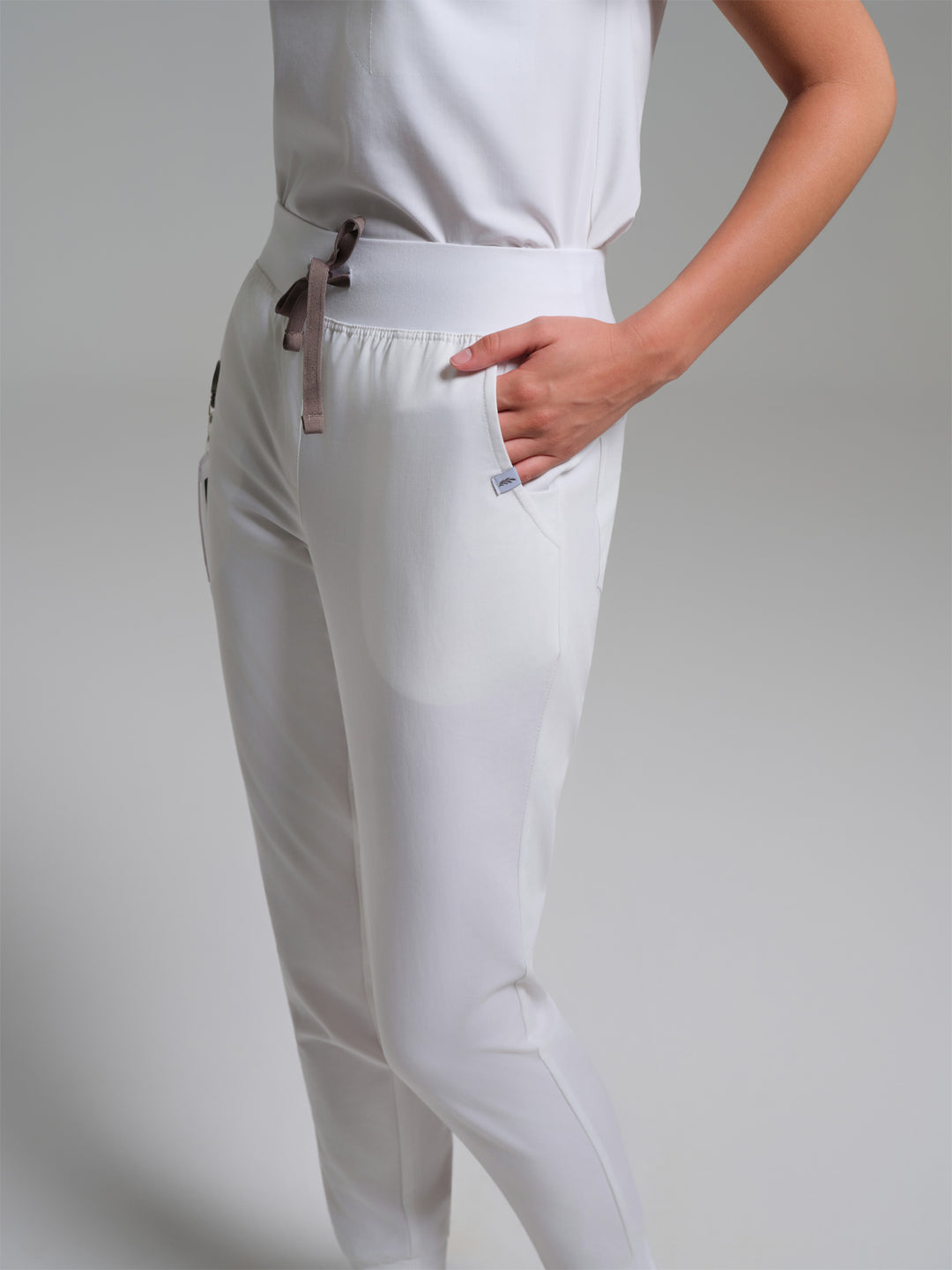 Cosa Etna®  Kadın Ribana Paça Pantolon - Beyaz
