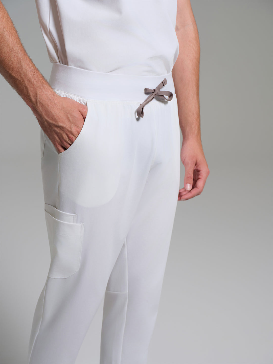 Cosa Etna®  Erkek Ribana Paça Pantolon - Beyaz