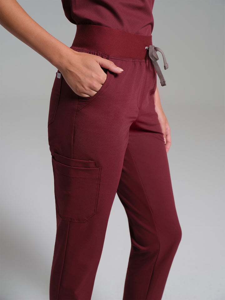 Cosa Etna®  Kadın Ribana Paça Pantolon - Bordo