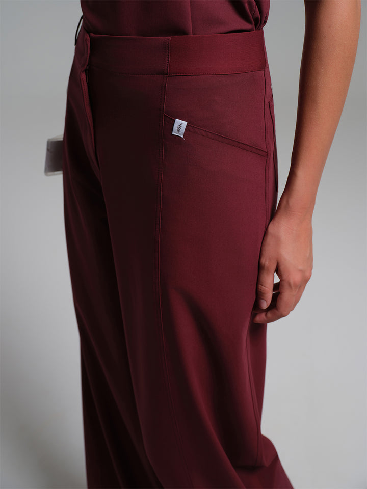 Cosa Atria® Kadın Geniş Paça Pantolon - Bordo