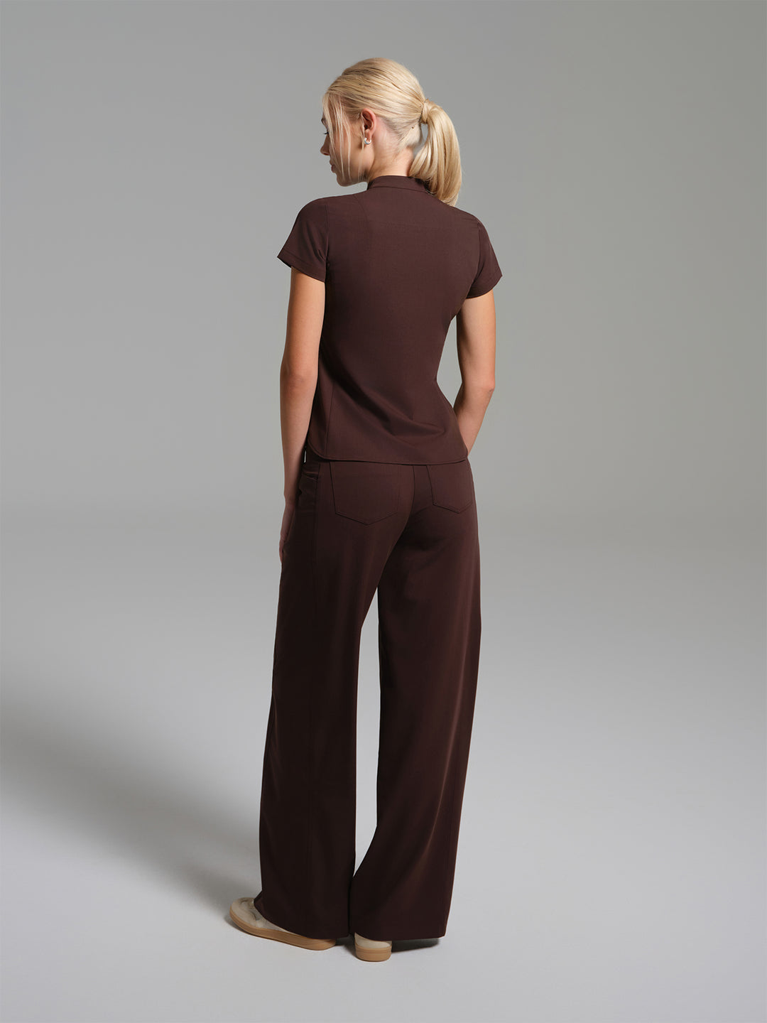 Cosa Atria® Kadın Geniş Paça Pantolon - Kahverengi